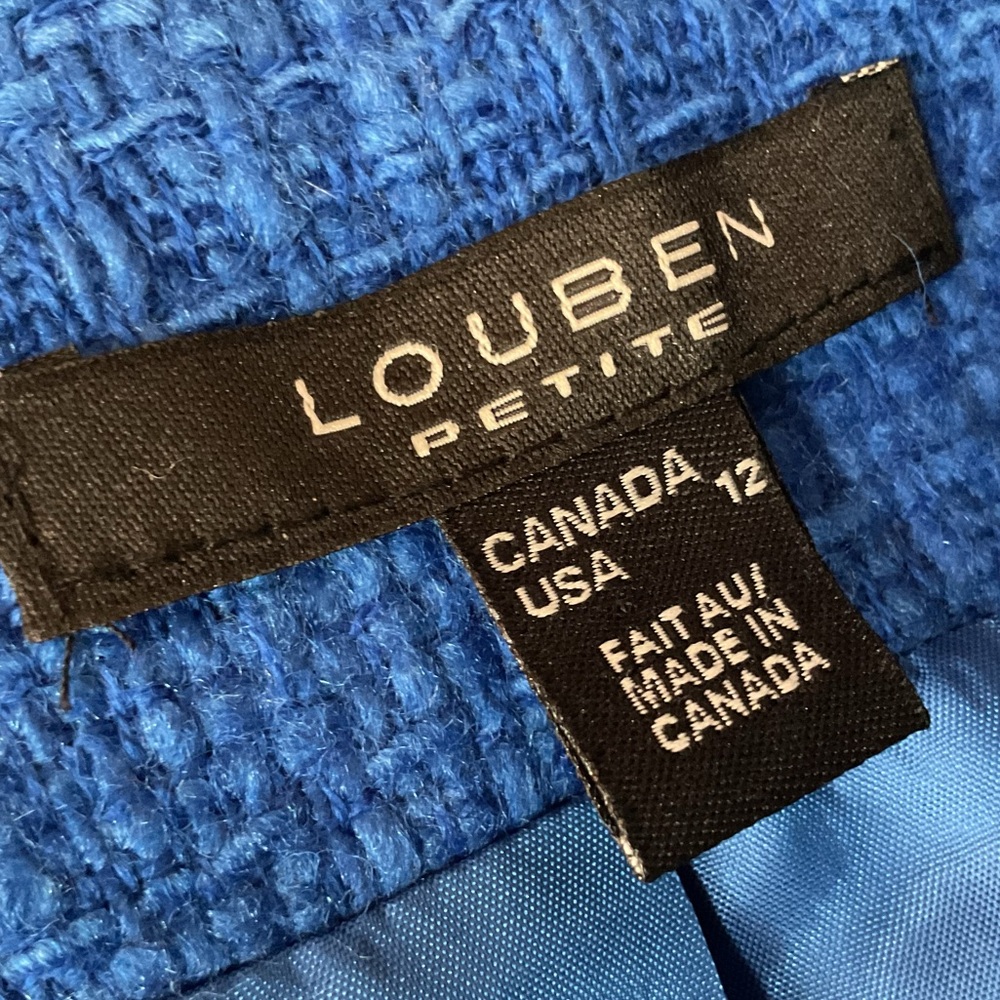 Louben Royal blue Tweed Blazer, 12 - Picture 4 of 5